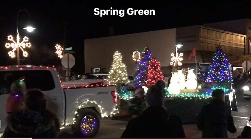 lighted float in parade